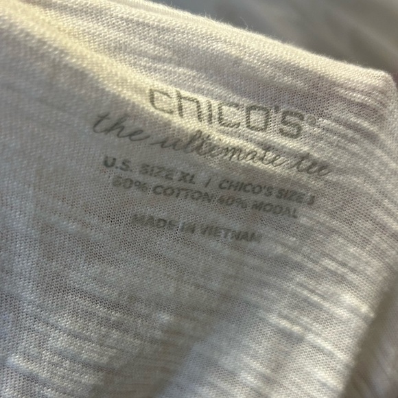 Chico’s White 3/4 Sleeve Cotton lightweight Blouse top size XL - Picture 6 of 8